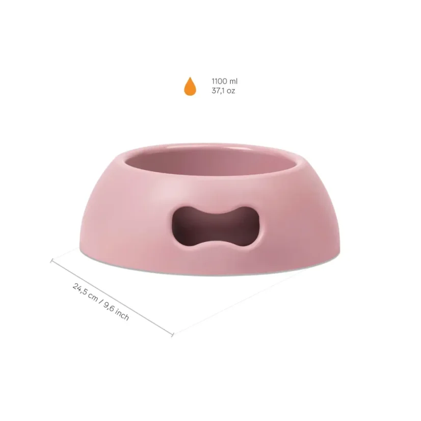 NEZNIČITELNÁ EKO-FRIENDLY MISKA PRO PSY RŮŽOVÁ - Objem: M (1100 ml)