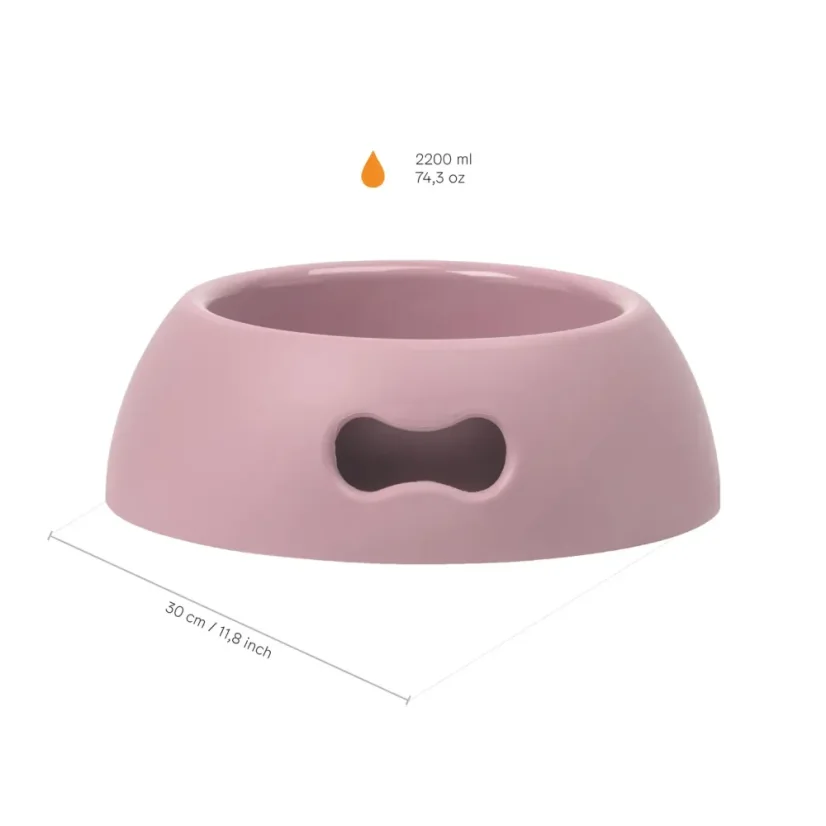 NEZNIČITELNÁ EKO-FRIENDLY MISKA PRO PSY RŮŽOVÁ - Objem: M (1100 ml)