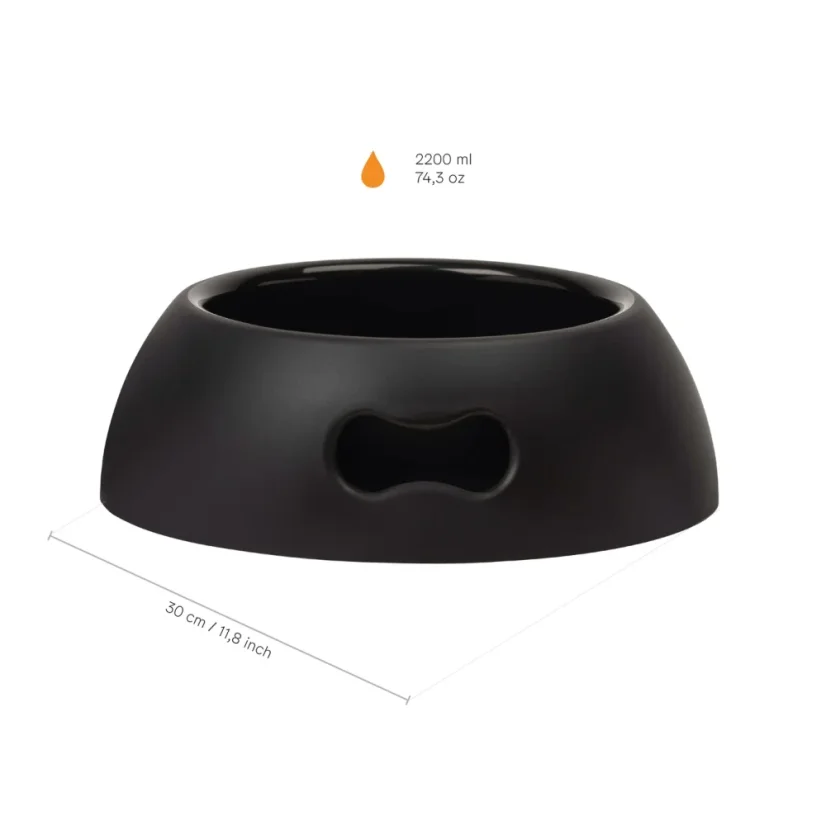 NEZNIČITELNÁ EKO-FRIENDLY MISKA PRO PSY ČERNÁ - Objem: M (1100 ml)