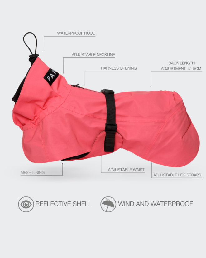 REFLEXNÍ PLÁŠTĚNKA PAIKKA RŮŽOVÁ LITE - Velikost: 60